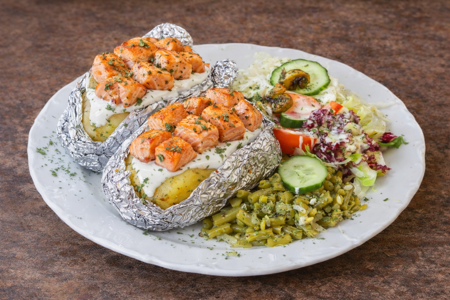 Folienkartoffel mit Lachs – Spezialitäten La Fattoria